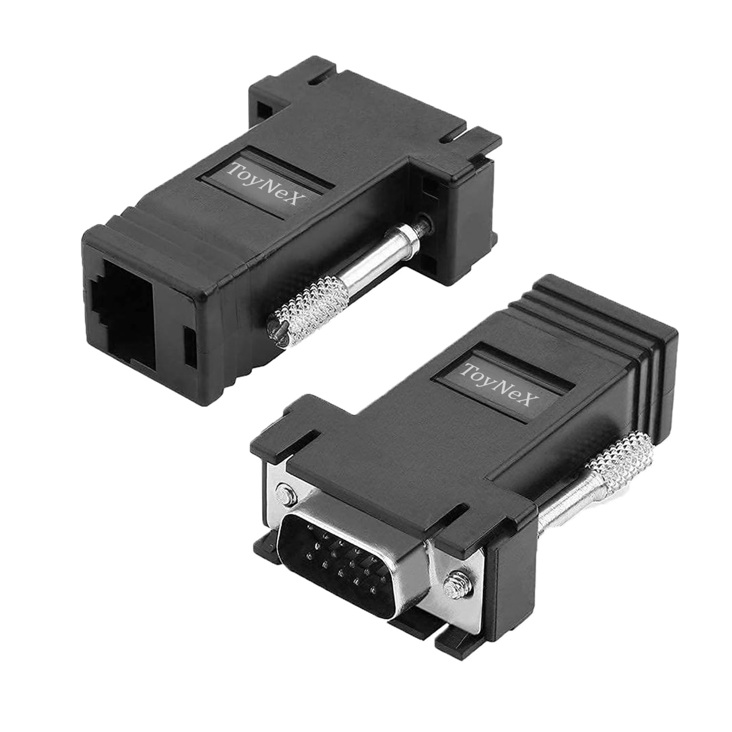 VGA Extender Over Ethernet Adapter, VGA to RJ45 Adapter 15 Pin Male Plug to CAT5 CAT6 Female Network Cable Extender for Multimedia Video.(1 Pair)-image-40