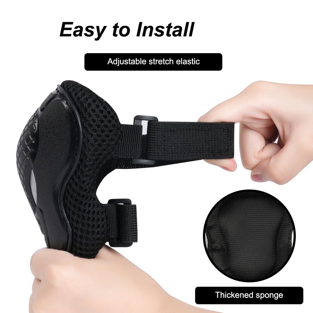 Flintronic Protezione Kit per Bambini 3-12Anni, Protezioni Set per Bambini, Sicurezza Set per Ciclismo, Regolabile Ginocchiere Set di Gomitiere per Sci Skateboard Pattinaggio Monopattino Sport Estermi