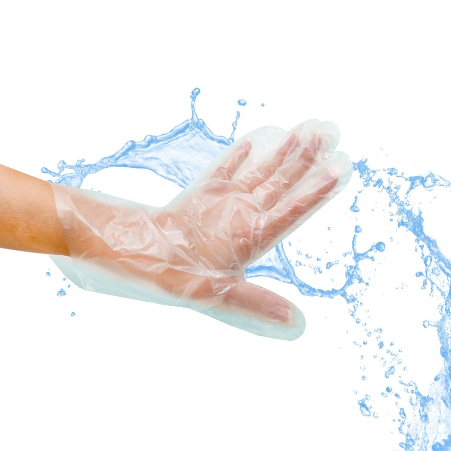 ROKOO 100 Pieces Biodegradable Gloves for Cleaning, Serving One Size Fits Most Transparent & Disposable Gloves Universal Size For Gardening, kitchen Cleaning and Public Areas Dishwashing (100 Pieces)