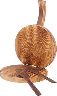 Wooden Dumpling Wrappers Presser Set with Two Knives, Brown