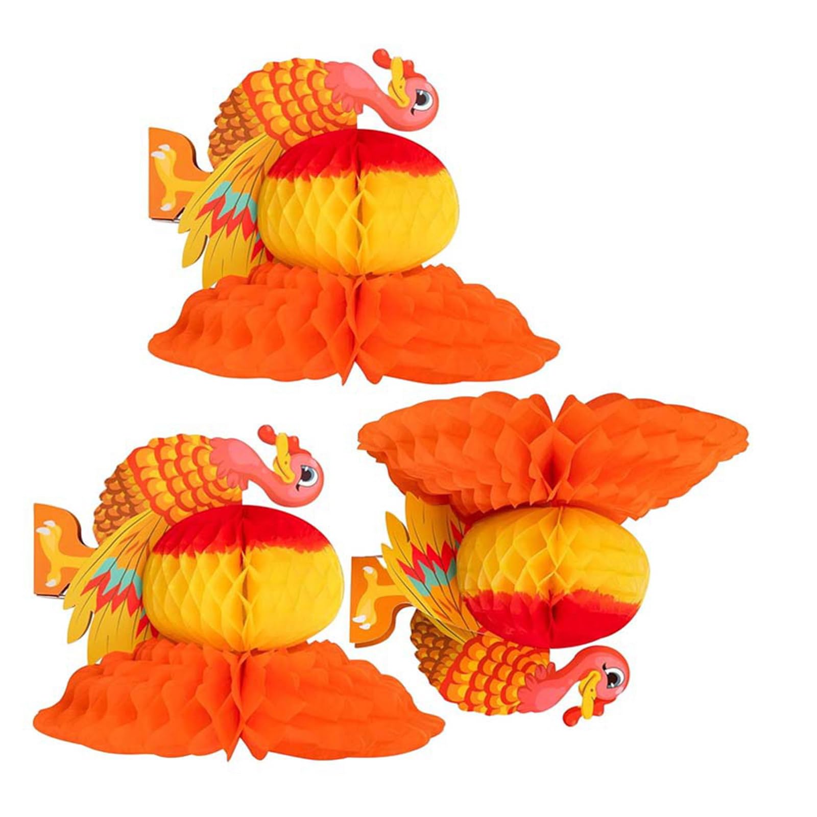 Ywluuoo Multicolor Autumns Party Decoration Pack Of 3 Turkey Shape Honeys Combs Ball Seasonal Table Centerpieces For Thanksgiving Festival Displays Thanksgiving Honeycomb Turkey Decor Fall Table Centerpiece