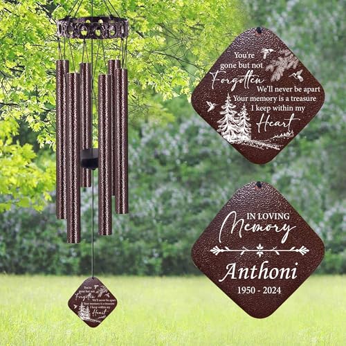 Image of ASTARIN Personalized Memorial Wind Chimes, Customized Wind Chime for Loss of Loved One /Mother /Father, Wind Chimes for Outside Garden Decoration, Sympathy Gifts for Women /Man