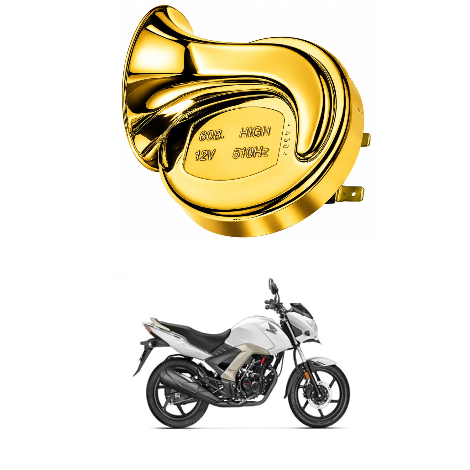 Universal 12V Snail Tweeter Horn 300dB Super Loud Waterproof Electric Horn, Premium Chrome Finish, Heavy Duty Brass Terminals for Car, Bike, Truck, SUV Comfortable With C-B Uni-corn-image-31