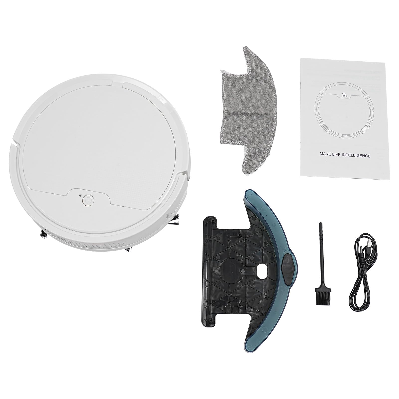 Robot aspirateur sans fil 1100 Pa avec 3 fonctions (balayage, aspiration et nettoyage), aspirateur robot avec plusieurs modes de nettoyage, avec réservoir d'eau de 135 ml pour la maison, le bureau