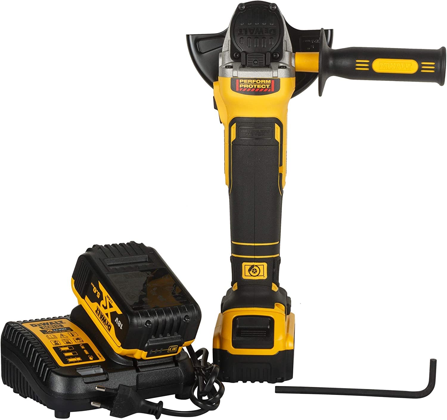 Dewalt DCG405P2-QW Akülü Açılı Anahtar. 125 mm, 18 V/5,0 Ah, 1000 W