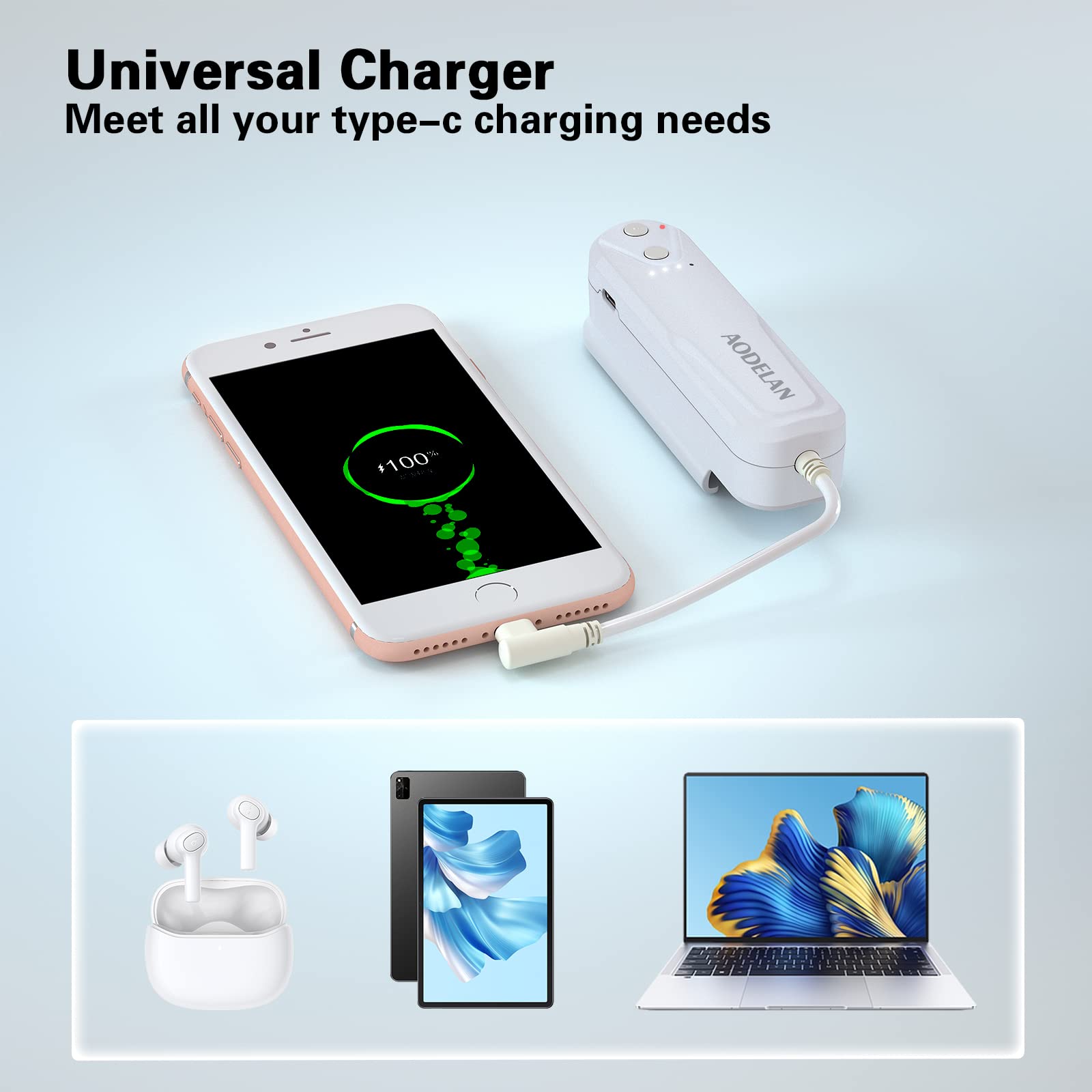 Akumulator 5000 mAh ze światłem na podczerwień do Meta/Oculus Quest 2, zwiększa czułość śledzenia dłoni w ciemności, przenośny powerbank kompatybilny z Elite Strap wydłużony czas odtwarzania 2–4