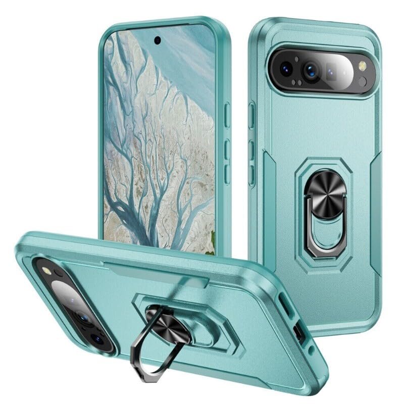 Coque Pixel 8 Pro magnétique aqua avec anneau de support antichoc
