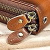 LUUFAN Men's Genuine Leather Clutch Bag Double Zipper Purse 4 Interlayer Zip-Around Wallet (Brown 4) #2