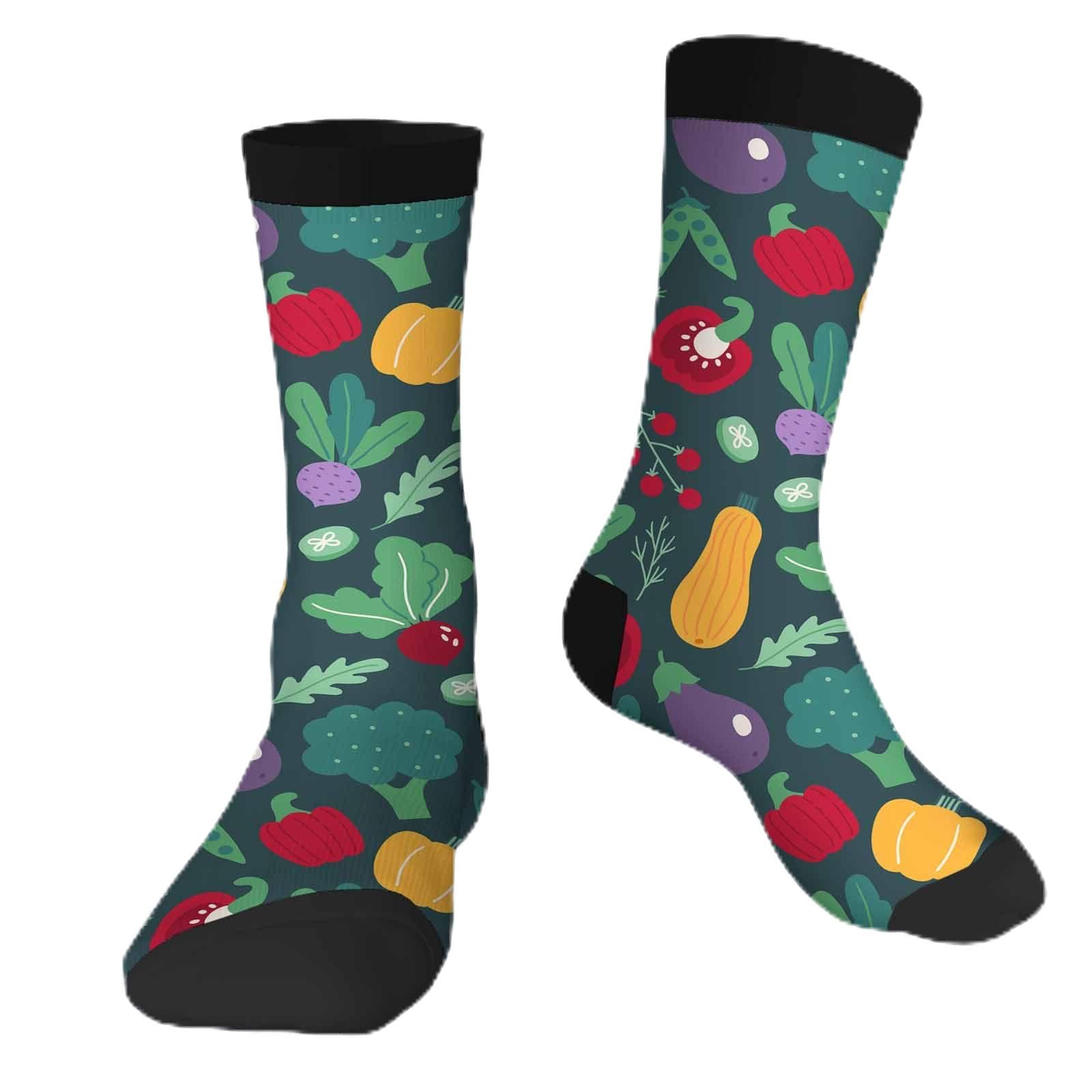 Muntayson Vegetables Athletic Cushioned Crew Socks Cushioned Crew Socks with Arch Compression Secure Fit Women Men