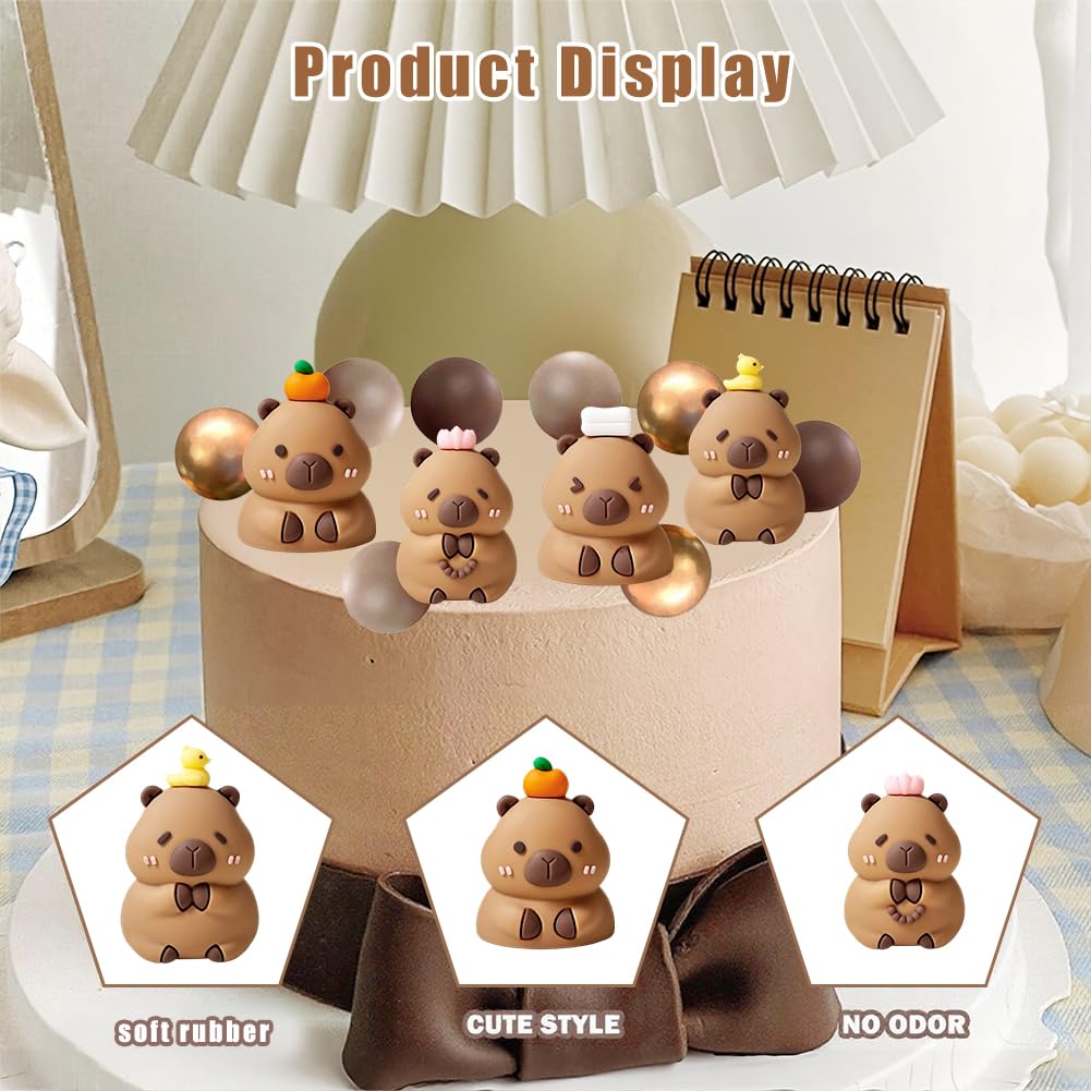 Capybara Cake Decoration Set, Capybara Baby Shower Decorations, Capybara Cake Toppers - Image 3