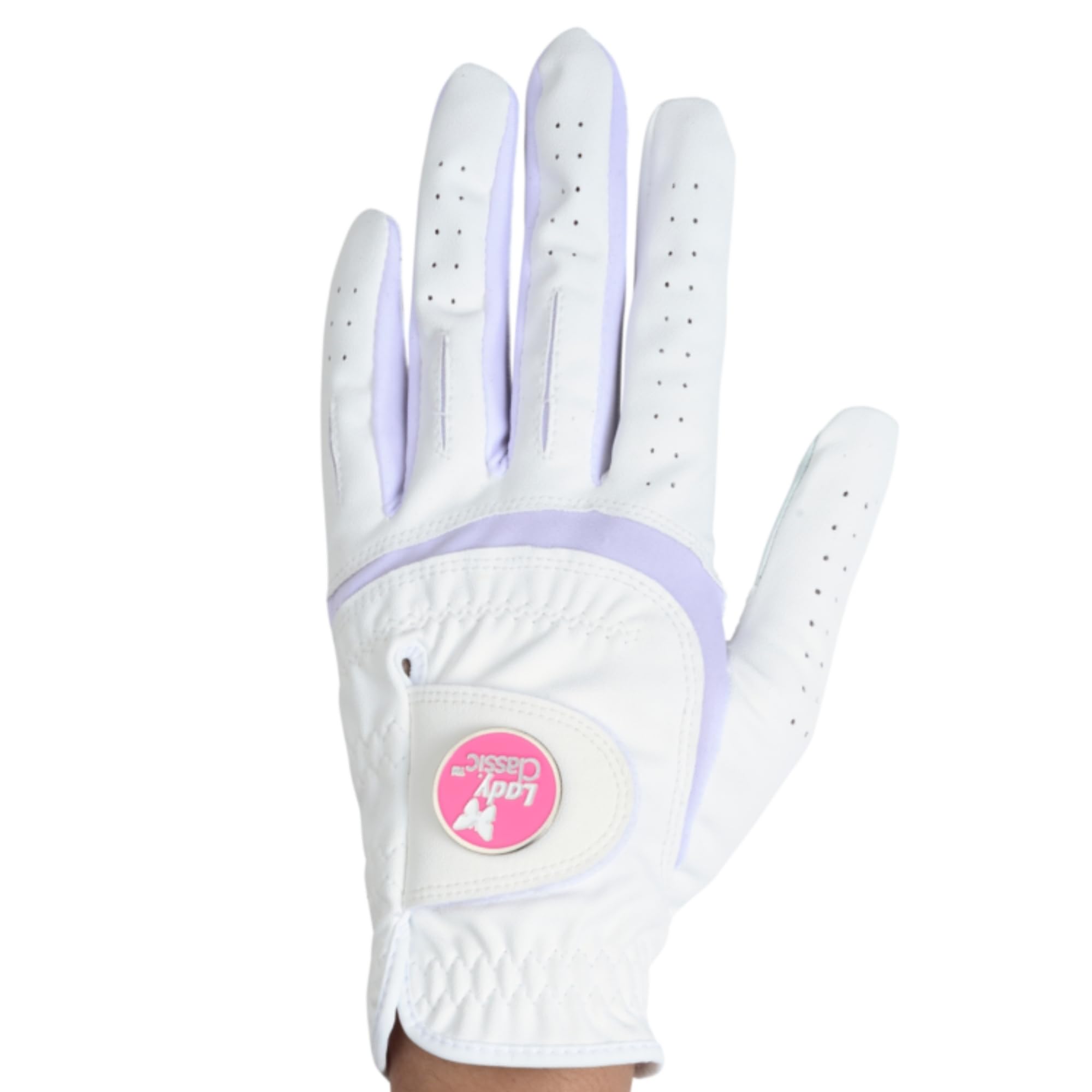Women's Soft Flex Golf Gloves with Magnetic Ball Marker with Removable Golf Ball Marker- Left Hand