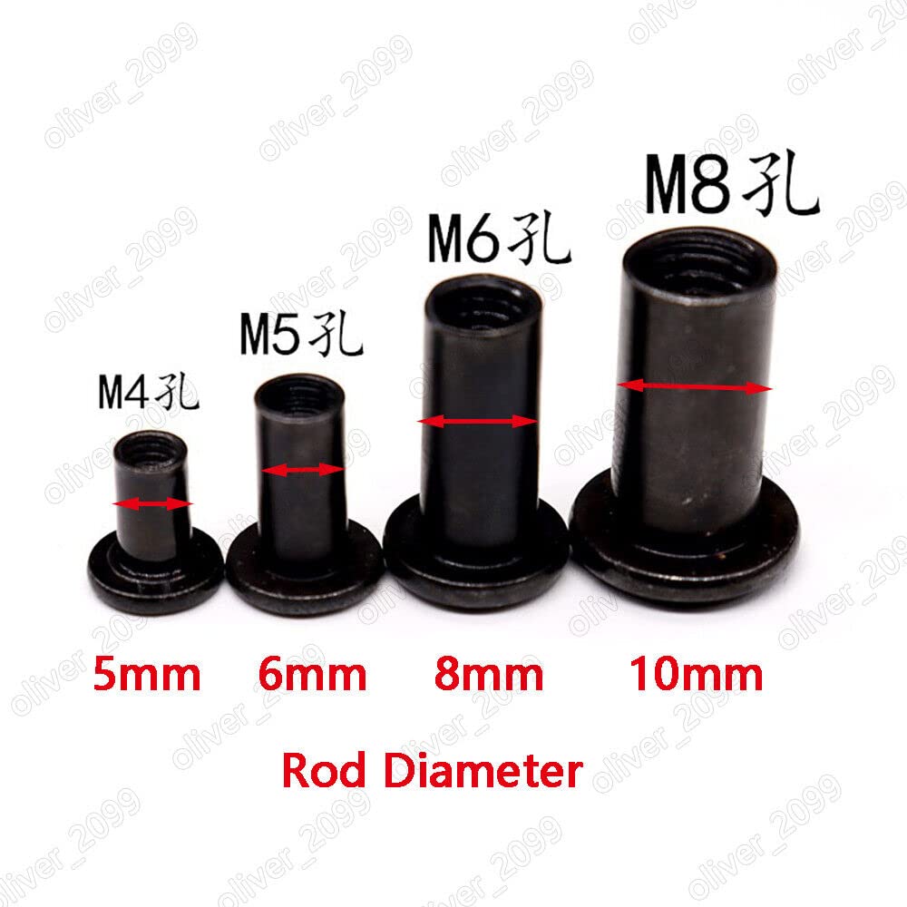 M3 M4 M5 M6 M8 Black Rivet Nut Hex Socket Furniture Connector Cap Nuts Barrel (M5 x 20mm,50)