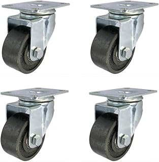 Ruedas Pesadas, Ruedas industriales Servicio Pesado 1,5 Pulgadas / 50 mm / 2,5 Pulgadas for Muebles Placa giratoria Hierro Fundido 400 kg Resistencia a Altas temperaturas Transporte 4 Paquetes