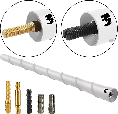 Vista 19 de ONE250 Antena de núcleo de cobre flexible en espiral de 8 pulgadas, compatible con Fiat - Fiat 500 (2011-2019), Fiat 124 Spider (2017-2024) - Negro