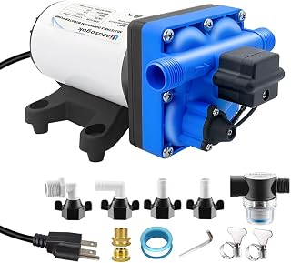 Water Pressure Booster Diaphragm Pump, Ac 115V Adjustable 5.5 GPM 70PSI, for Home On Demand Camping Shower Rv Water Irrigation Tank Water Transfer Circulation Small Pump