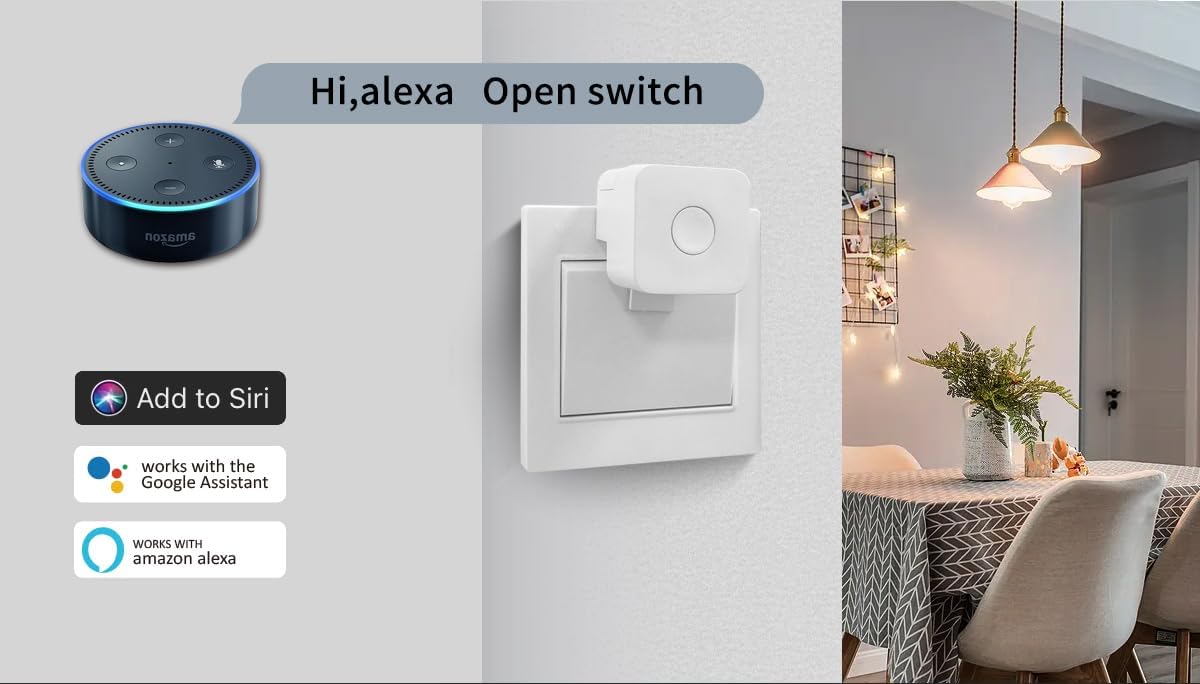 Mengshen Smart Fingerbot Smart Switch Button Pusher Universal Finger Robot Switch Wireless Bluetooth Control No Wiring Needed Timer and App Integration Compatible with Google Alexa