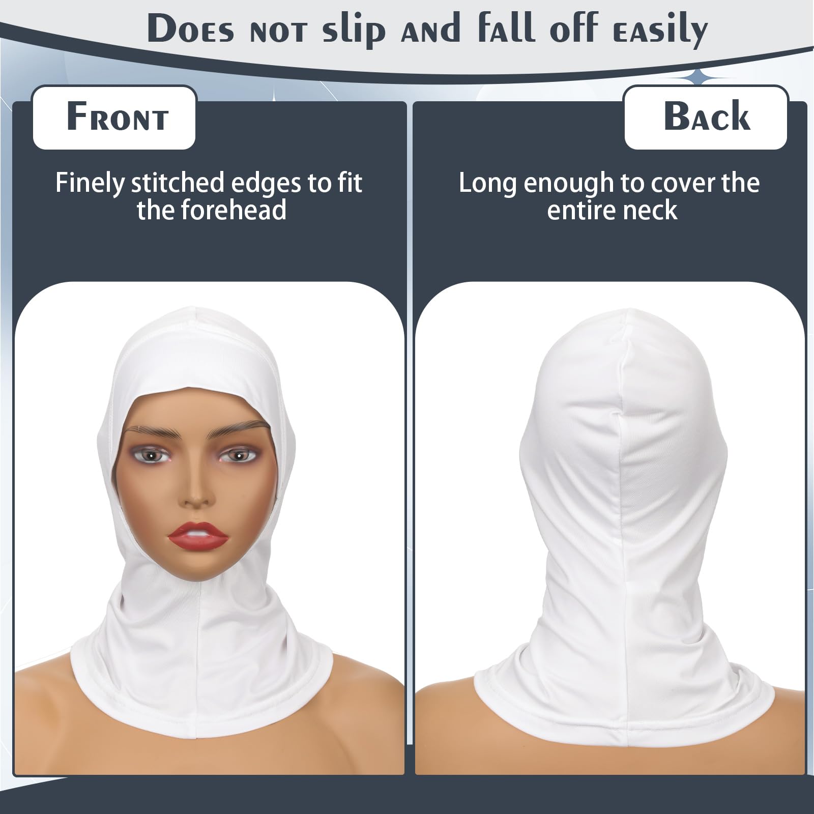 Boyiee 2 Cappelli Hijab per Donna Sciarpe per Testa a Copertura Completa Berretto Hijab Elastico