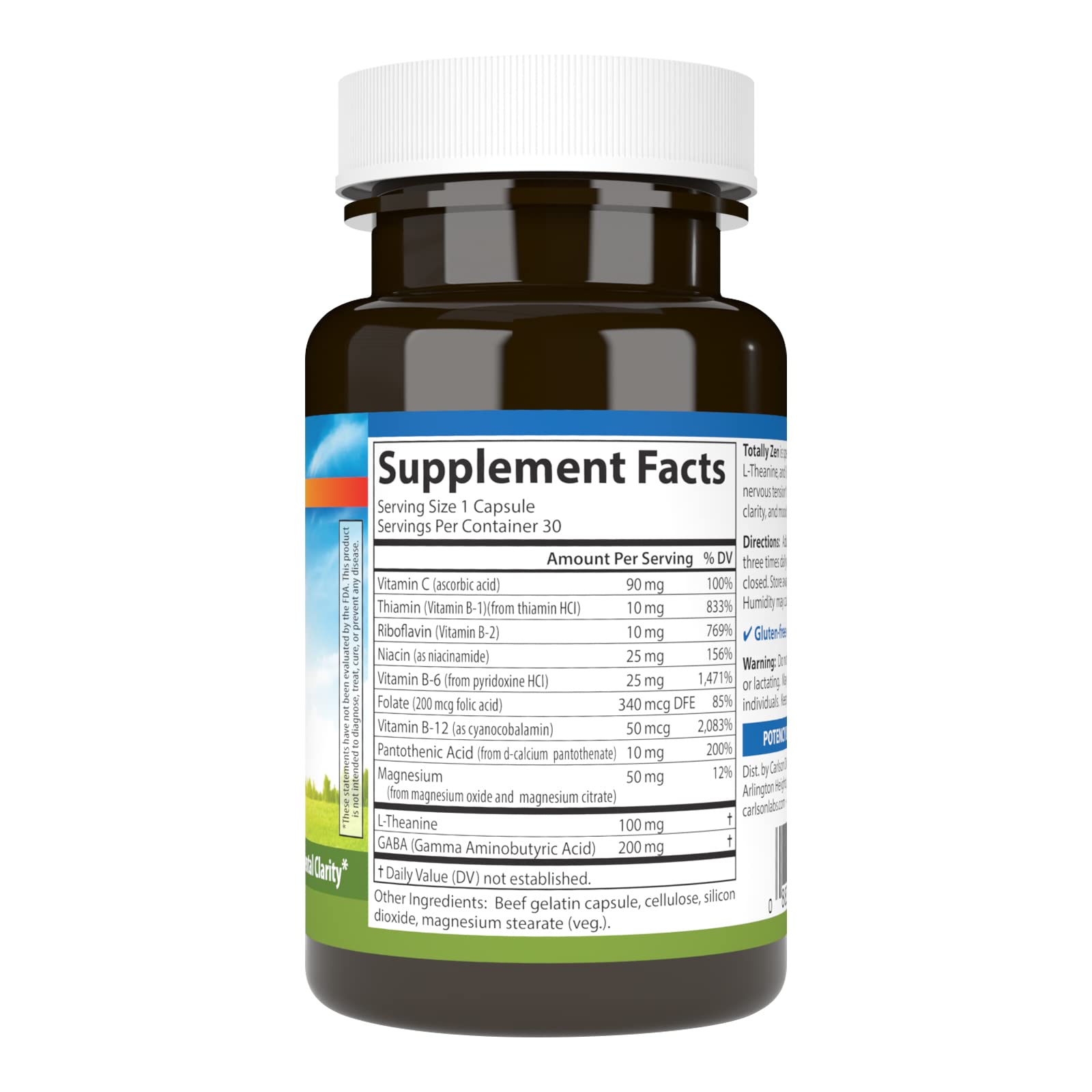Amazon.com: Carlson - Totally Zen, GABA, L-Theanine & B Vitamins