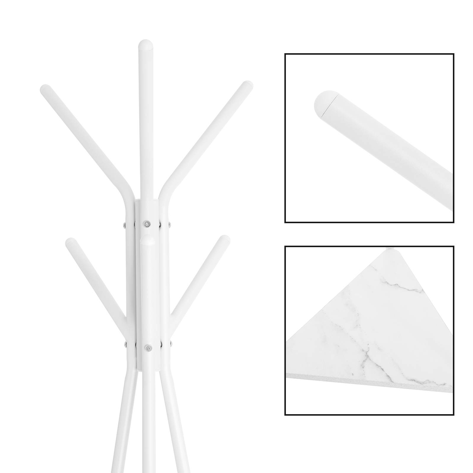 SONGMICS Coat Rack Stand, Coat Tree, Hall Tree Free Standing