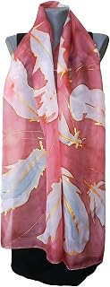LIGHTNESS Hand-Painted Silk Scarf, Woman Silk Scarf, Pure Silk Shawl, Wrap, Scarf painted by hand