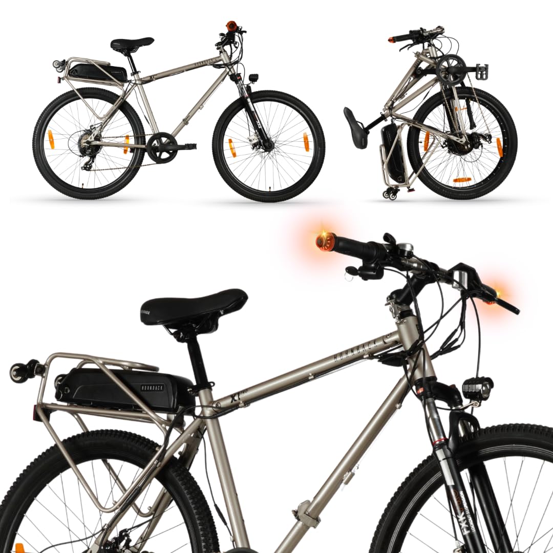 HORNBACK X1Pro V2 Electric Cycle 27.5 Inch | 75 km Pedal Assist | 13Ah Battery | Shimano Gears | Front Lockout Suspension | LCD Display | Delivered 98% Assembled | Men & Women | Titan Glow-image-39