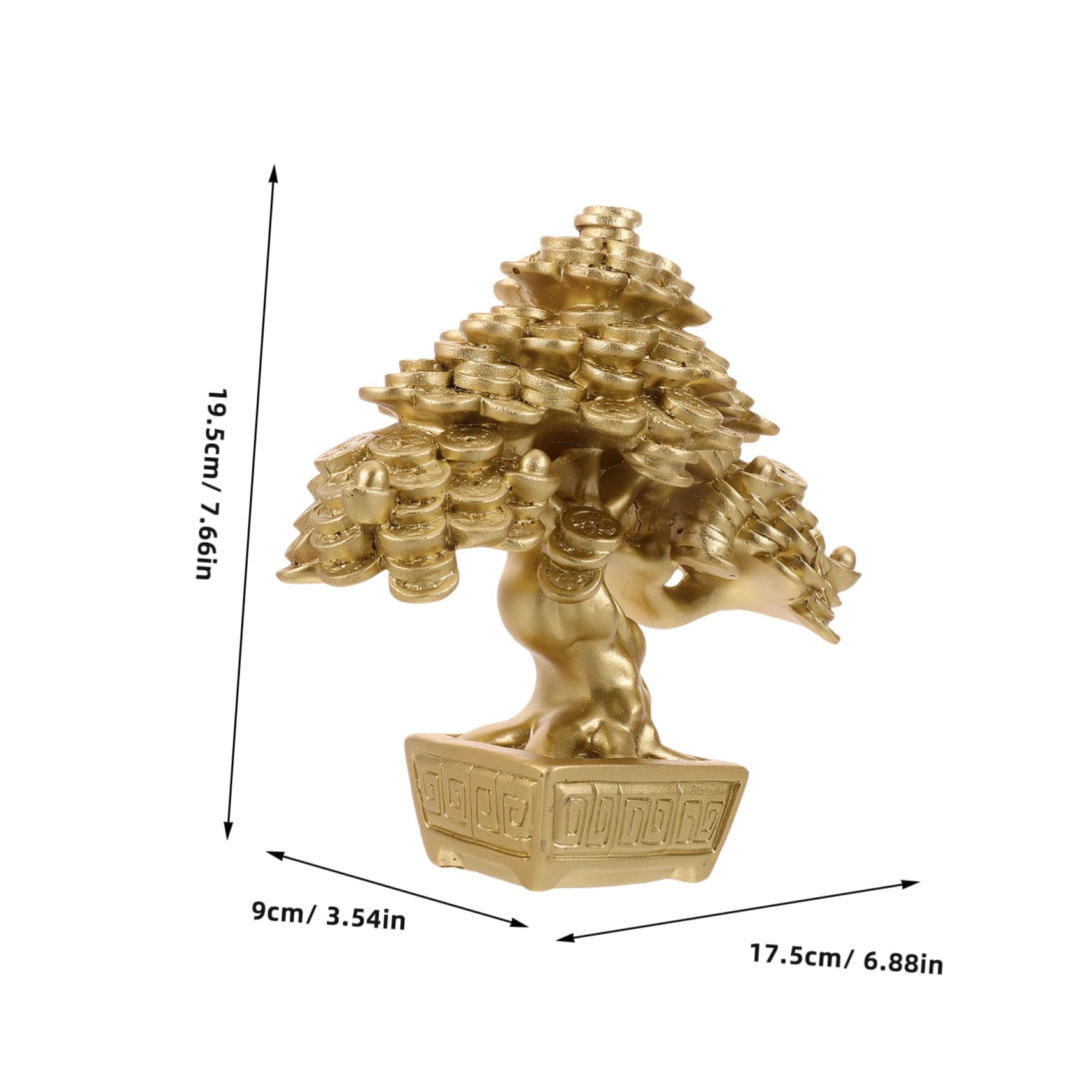 Hemobllo Albero dei Soldi Feng Shui per Tavolo d Ingresso Statuetta Decorativa Cinese in Resina Simbolo di Ricchezza e Successo per Casa o Ufficio