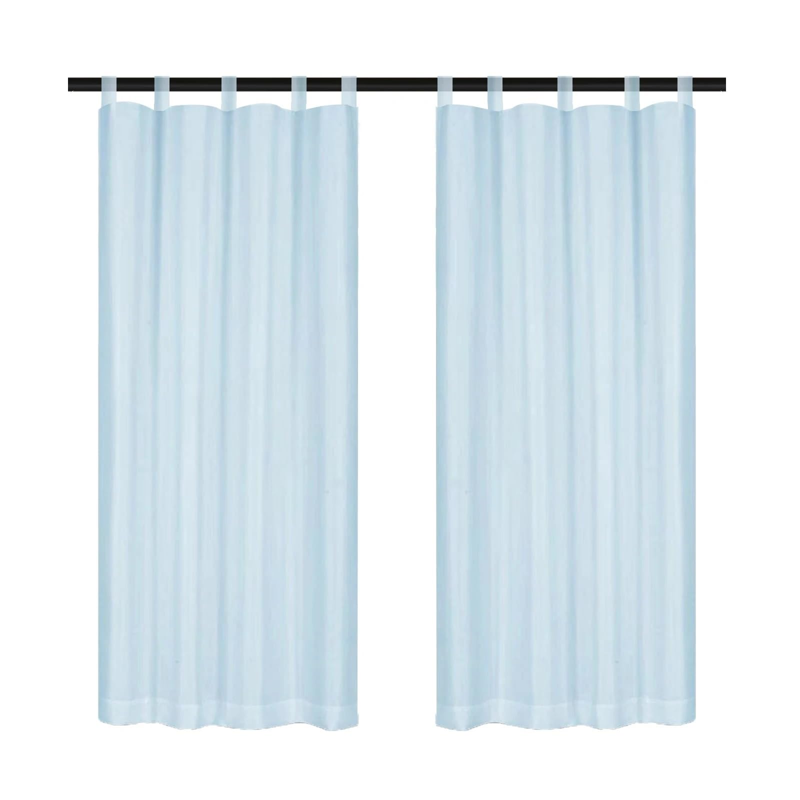 Zymjzbetic Pergola Curtain Waterproof Sheer Voile Curtains – Tab Top for Patio, Gazebo & Indoor Windows(Blue-1 Panel,W132xH213cm)