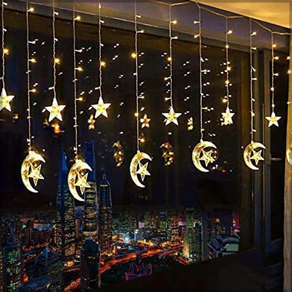 Lumières décoratives de Noël lune LED KLUFO 400cm et guirlandes lumineuses pour ornements de fête