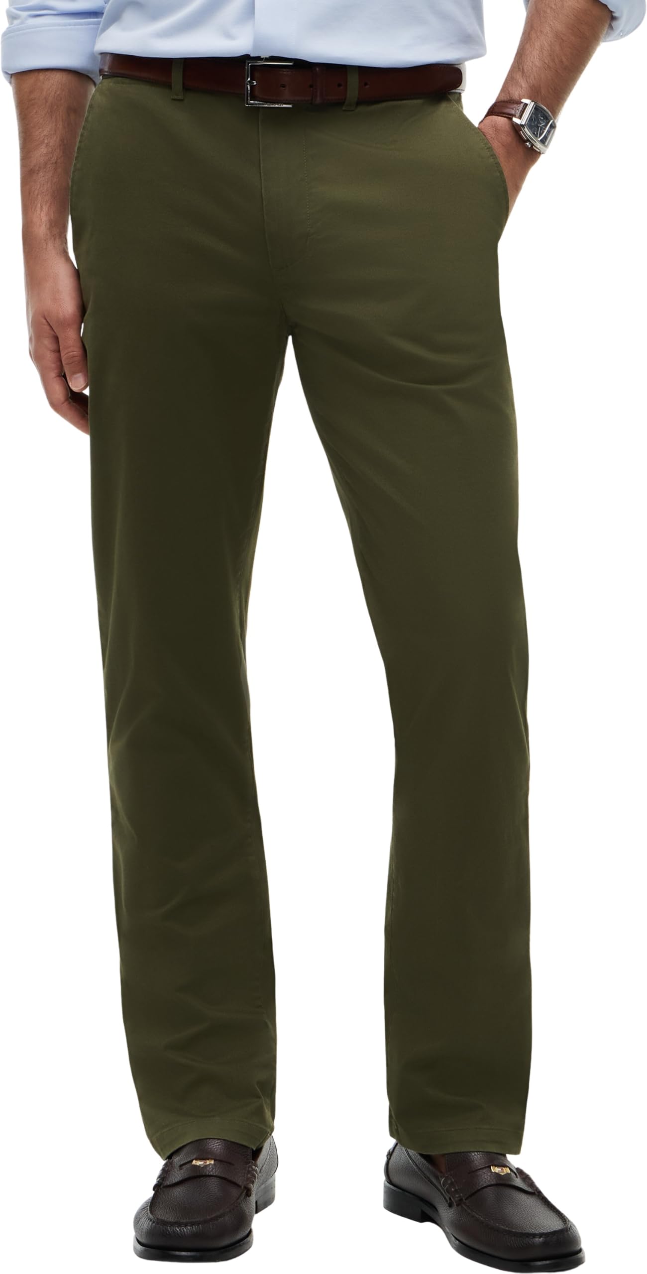 Tommy Hilfiger Men's Core Denton Essential Twill Mw0Mw40262 Chino, Green (Dark Greenery), 38W / 28L