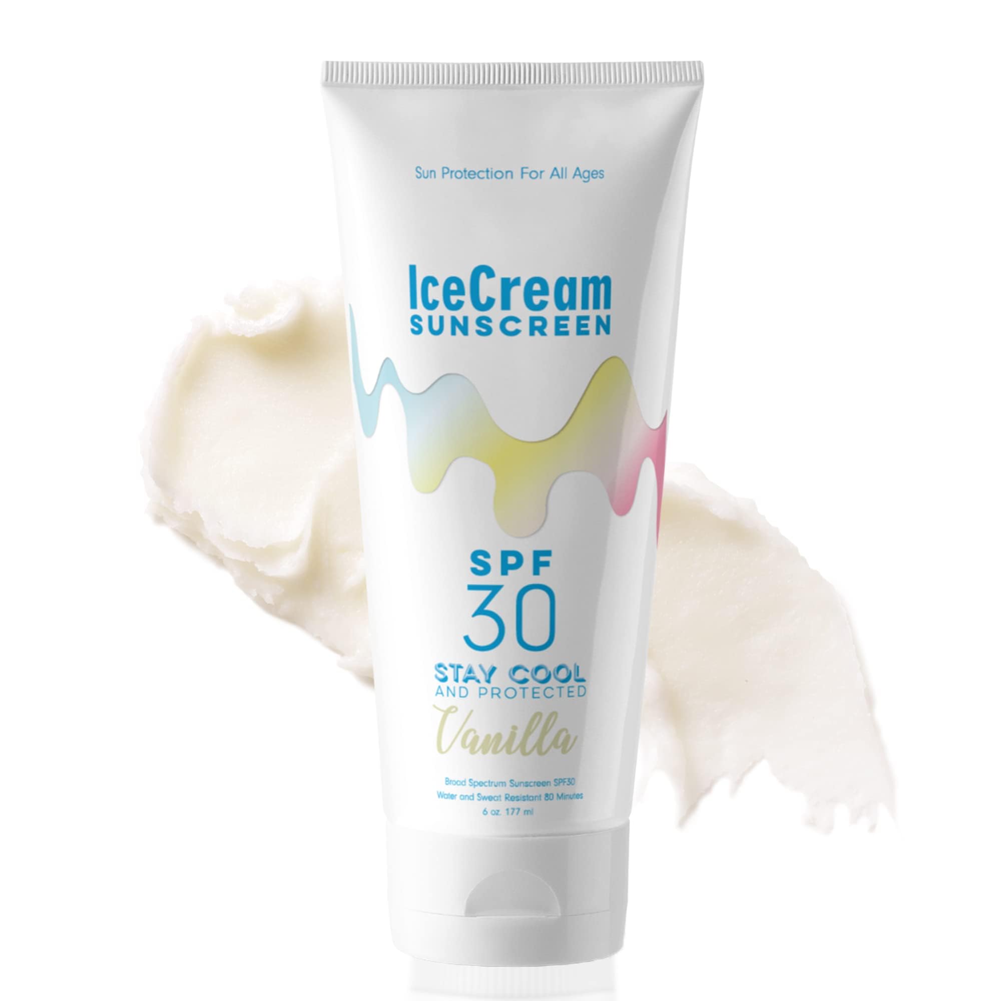 IceCream Broad Spectrum SPF 30 Sunscreen Lotion, Body & Face Lotion Sunblock Moisturizer with SPF, Water & Sweat-Resistant for 80 Minutes,
