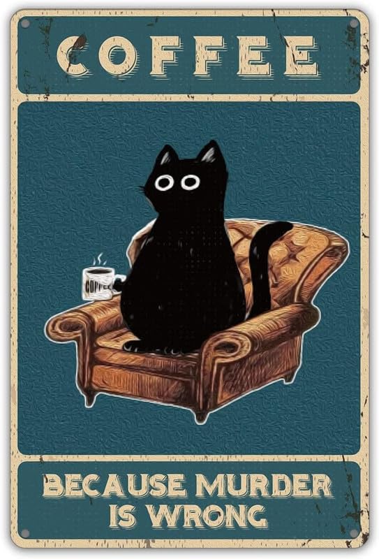 Vintage divertente gatto nero vintage metallo latta segni retrò garage segni per gli uomini decorazioni da parete vecchio negozio di auto poster olio e stazione di servizio segno uomo grotta