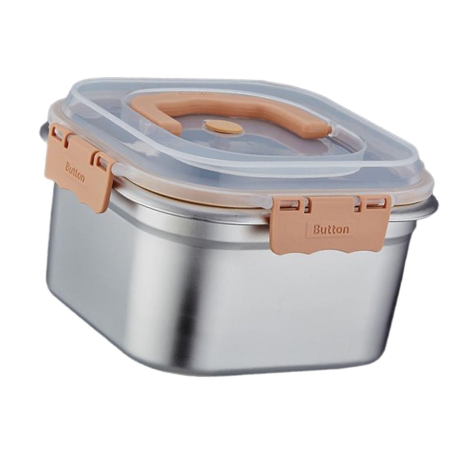 Nucelit Multipurpose Stainless Steel Food Preserver Lunch Box with Transparents Lid Household Crisper Practical Meal Container Freshness Preservation Box