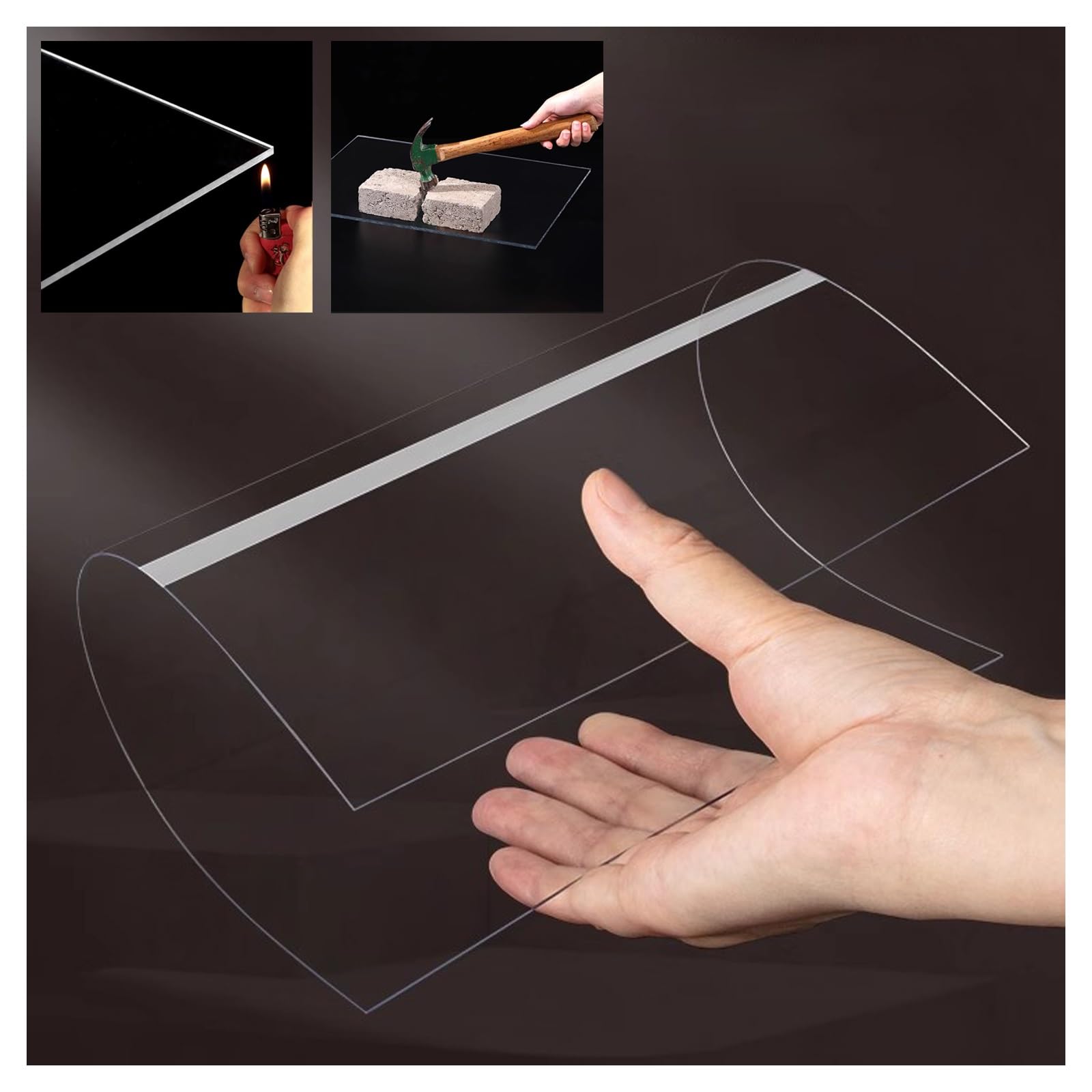 Transparente Kunststoffplatte, 4 mm dick, leicht zu schneiden, Lastra Policarto zur individuellen Gestaltung (50 x 100 cm), vielseitig, ideal für DIY-Projekte und Bastelarbeiten