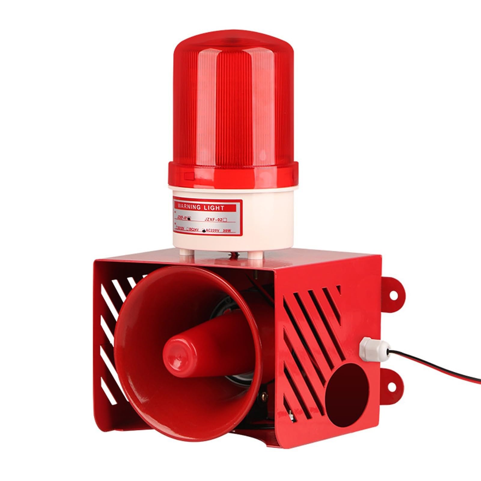 Sirena de alarma de emergencia industrial con luz estroboscópica LED, 130 db fuerte IP65 impermeable, para seguridad en interiores y exteriores en fábricas, terminales, hogares