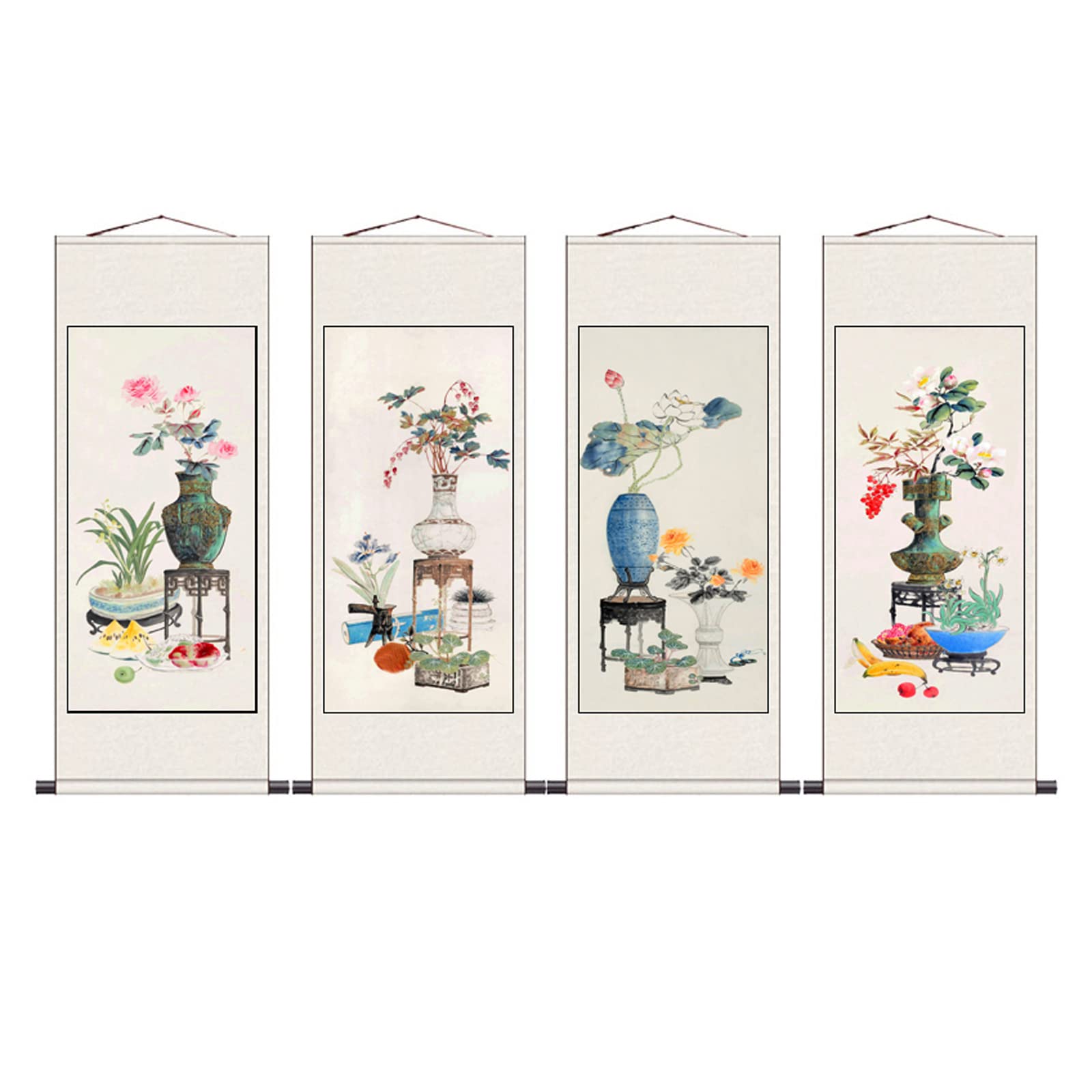 Amazon.co.jp: 掛軸 掛け軸 年中掛け 花 中国絵画/梅蘭竹菊 花鳥画