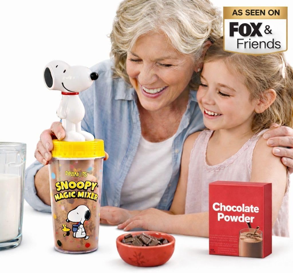 Snoopy Magic Mixer® – Official Peanuts Drink Mixer | Hands-Free Auto-Start Vortex Cup for Chocolate Milk, Pudding & Drink Mixes | Safe Bladeless Gift for Kids & Snoopy Fans image 4