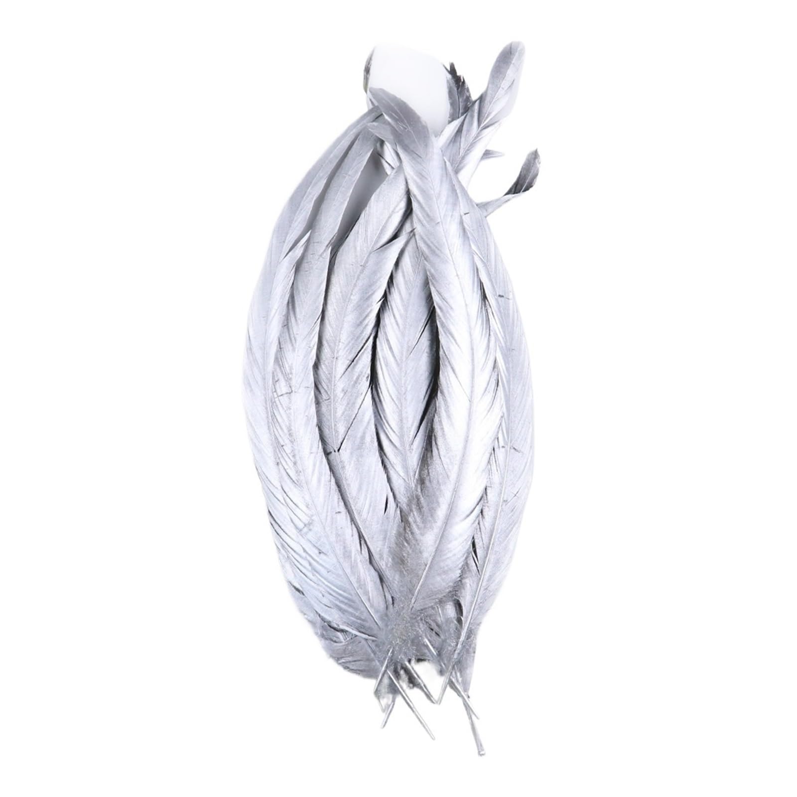 Plumes de poulet à Immersion or et argent, artisanat 12-14 pouces/30-35cm, plumes de queue de poulet, accessoires de bricolage, décoration de plumes(Silver,50PCS)