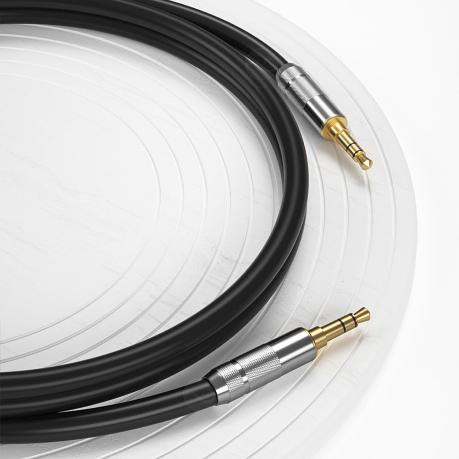 Câble audio stéréo mâle vers mâle 3,5 mm avec connecteurs coudés en option pour casque et haut-parleur