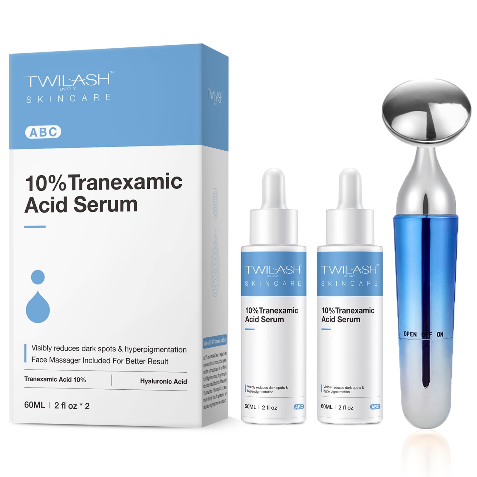 10% Tranexamic Acid Serum, Dark Spot & Hyperpigmentation Treatment Serum: Advanced Formula with 10% Tranexamic Acid, 5% Niacinamide, and Bakuchiol - 60ml*2, 4 Fl Oz