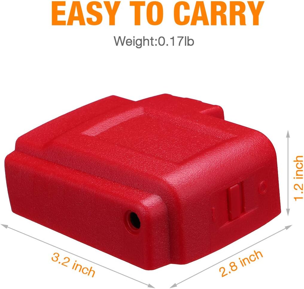 Replacemen for M18 Battery Charger Adapter,Compatible with Milwaukee 18V | for 49-24-2371 M18 Power Tools Battery Charger Adapter, with USB