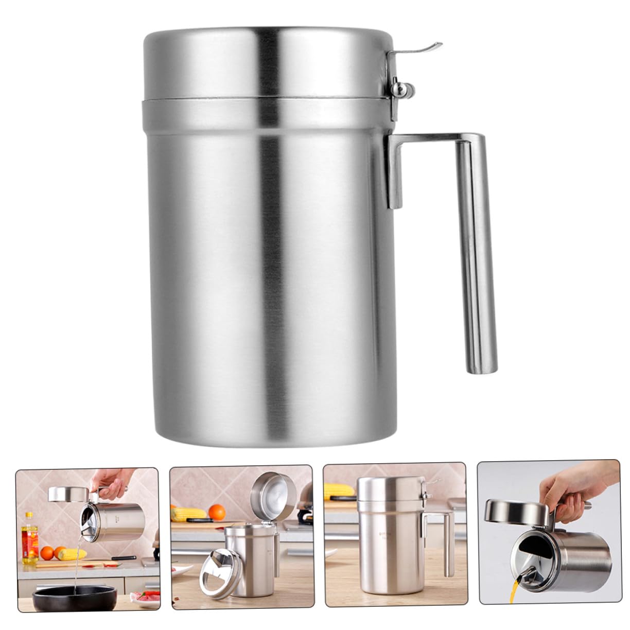 NOLITOY Botella Dispensadora de Aceite de Cocina Vinagrera Práctica de Acero Inoxidable Aceitera Multifunción para Cocinar Restaurantes y Barbacoas
