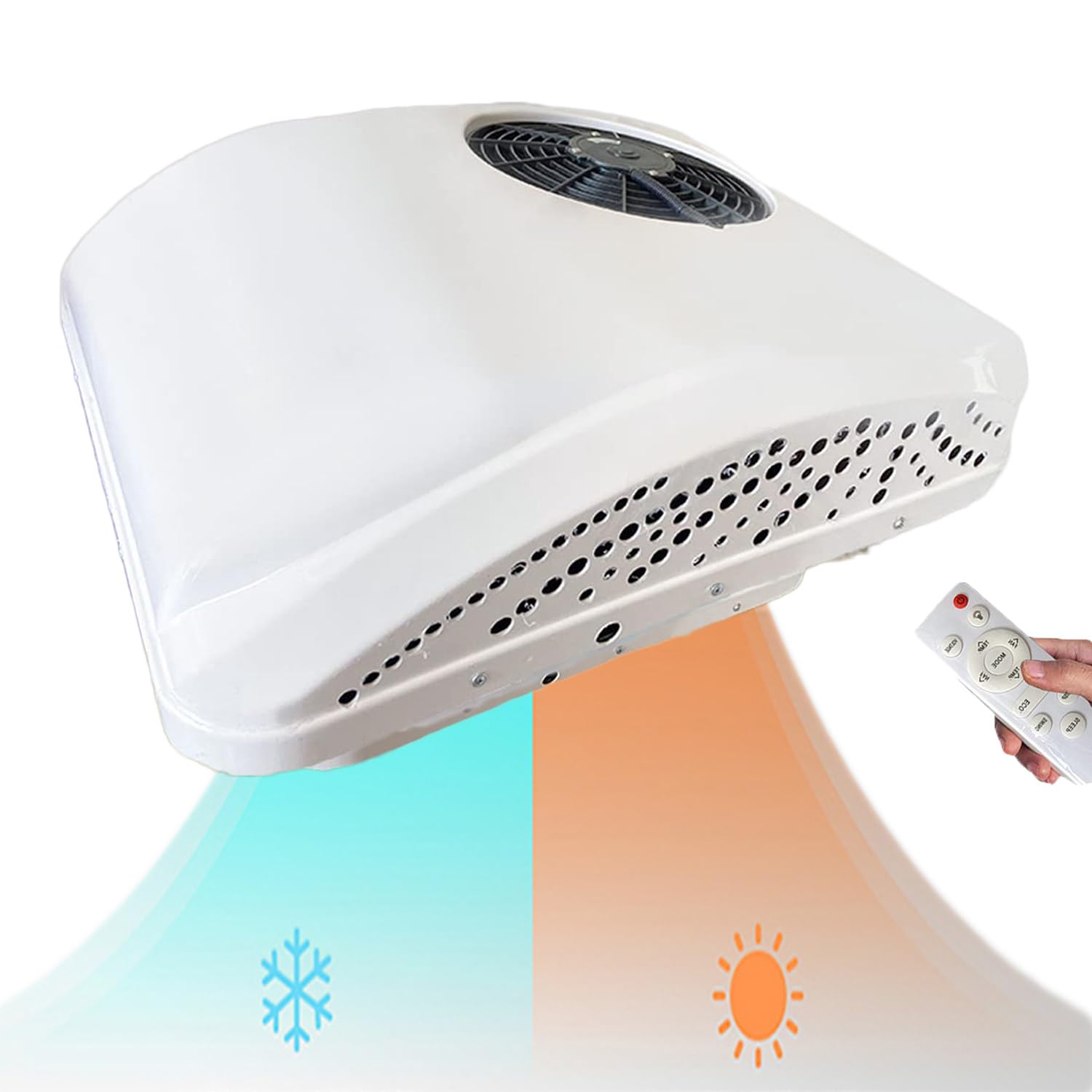 ANXYYDS DC 12V/24V Rooftop Air Conditioner, Electric Rooftop Air Conditioner for RV, Heat and Cool Truck, Motorhome, Van, Passenger Car, Farm Vehicle 12V