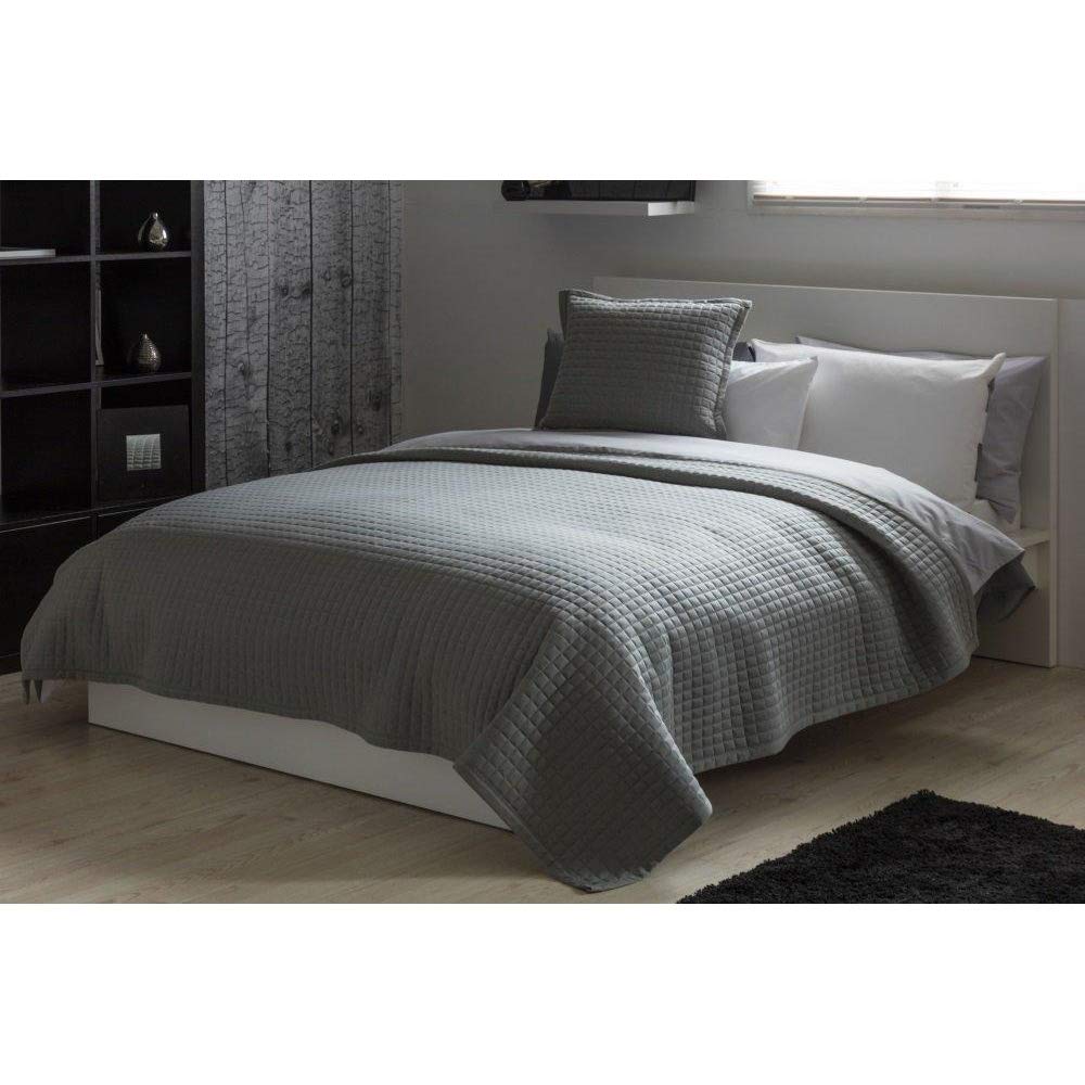 Belledorm Crompton Quilted Throw (One Size) (Grey)