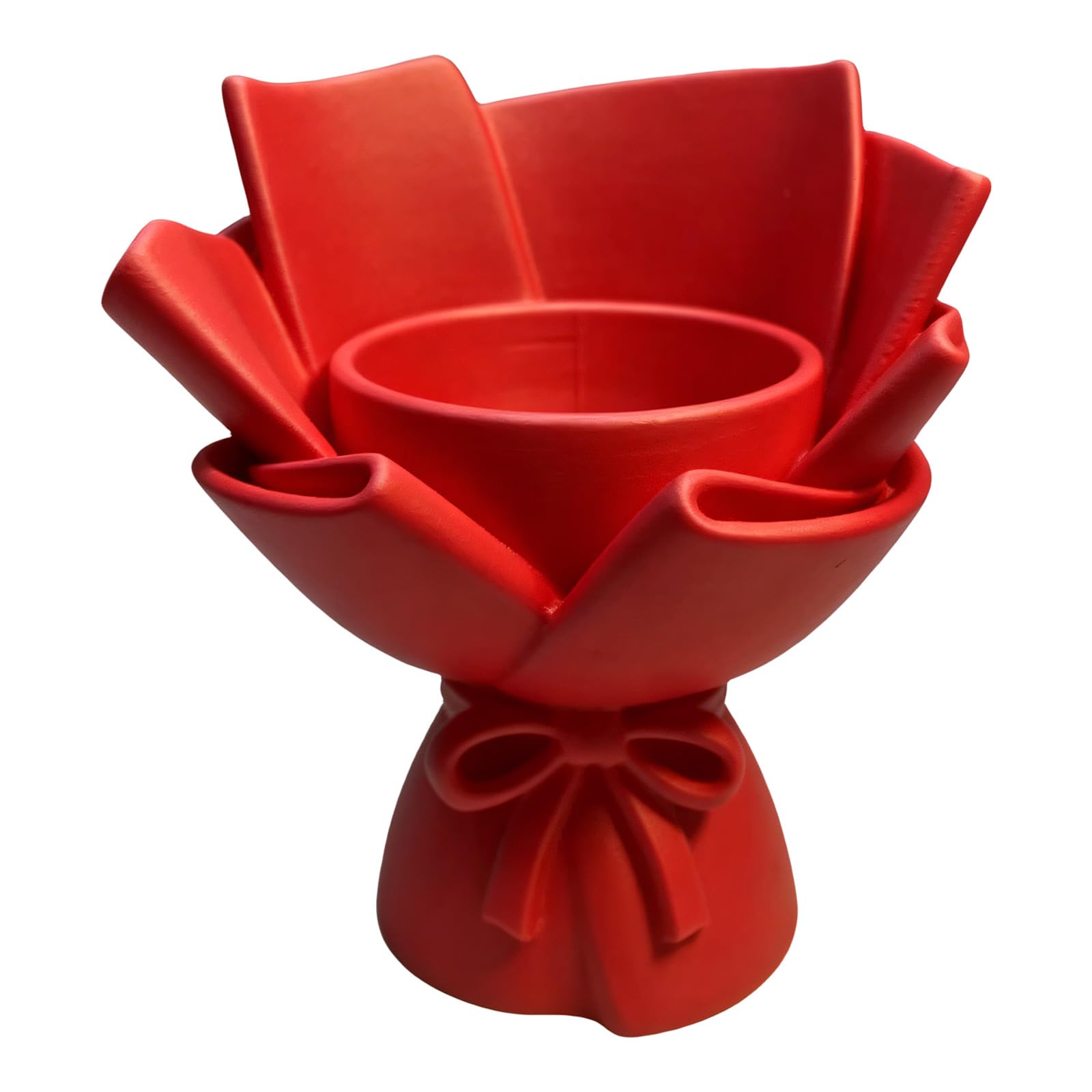 Romance Flower Bouquet Shaped Pencil Cup Holder with Wide Base Pots for Stable Desktop Storage and Decorations Published Arrangement Pen Owner Flower Container Pen Cup