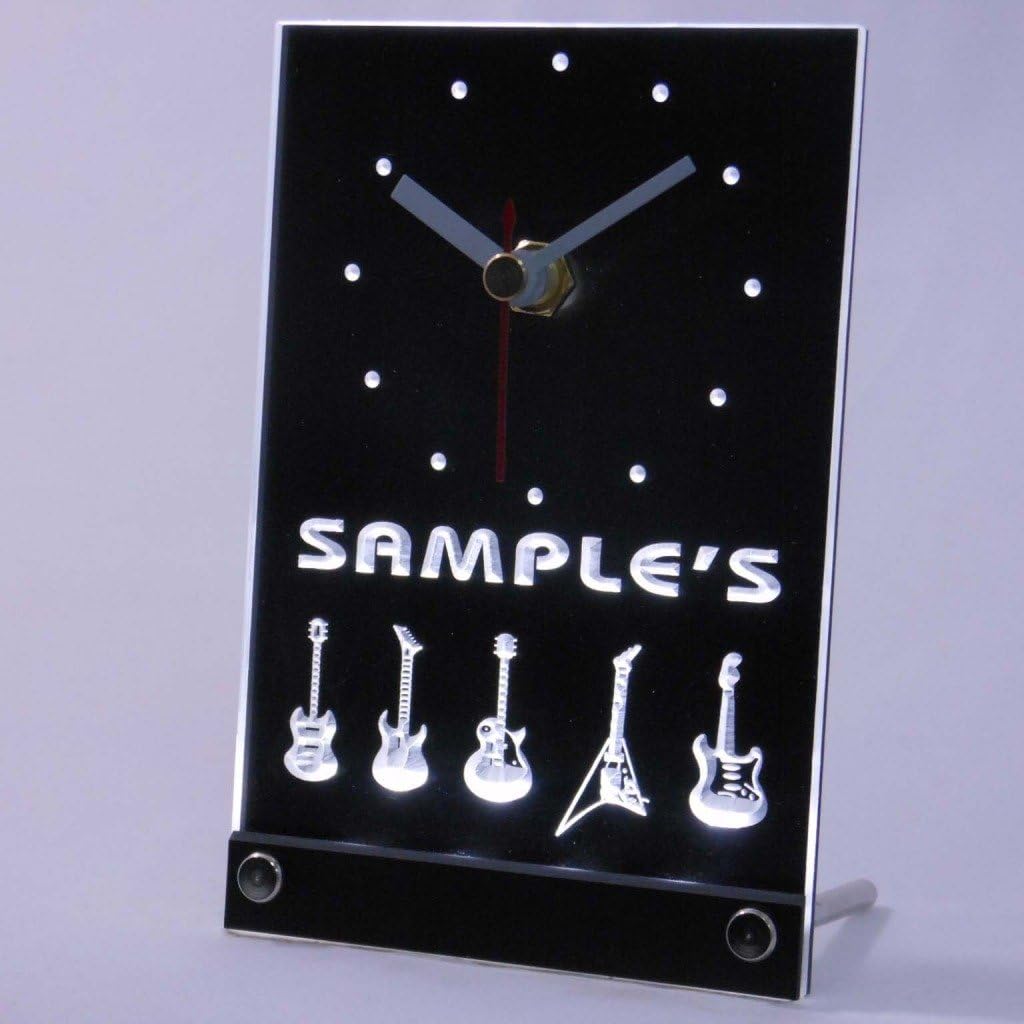 ADVPRO tncqp-tm Personalized Guitar Hero Weapon Band Music Room Neon Led Table Clock
