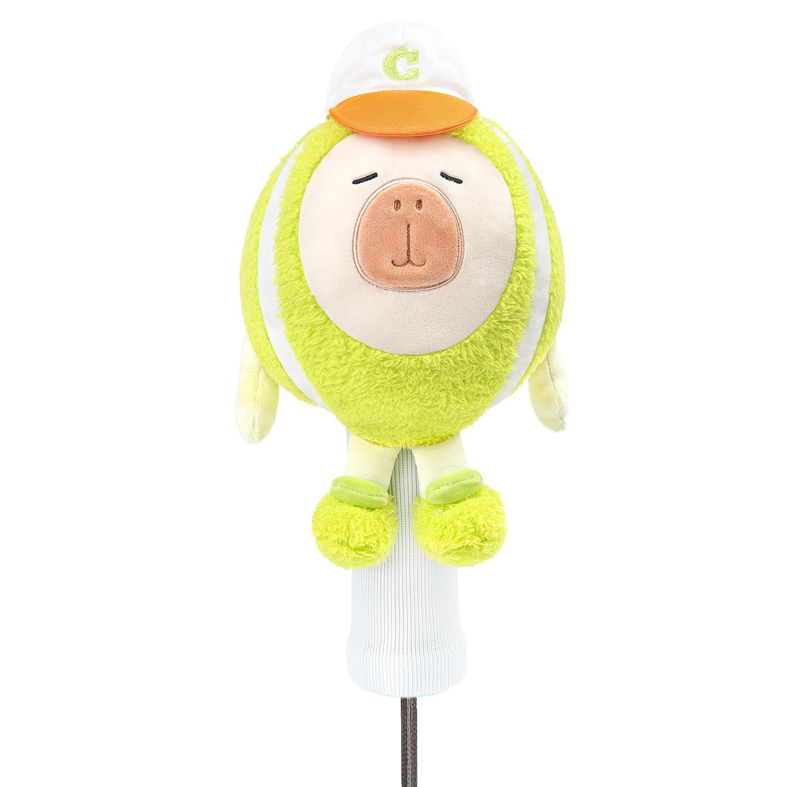 RLOMUTE Novelty Animal Golf Club Head Covers - Soft Dust-Proof Portable for Driver/Fairway/Hybrid (1.F.H), Funny Gift for Men Women Kids Golfers - baseball-shaped capybara