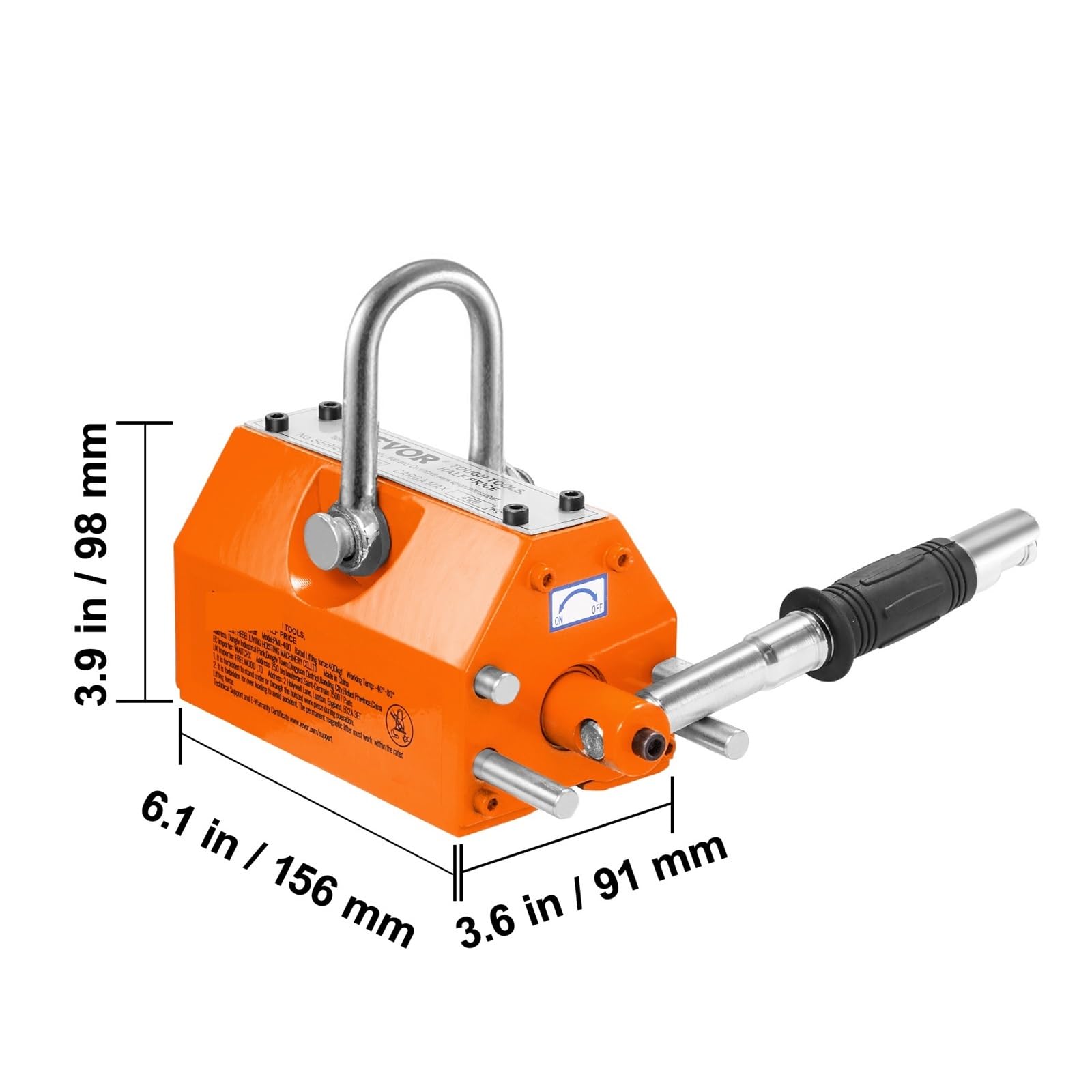 Sollevatore Magnetico Permanente Da 100 Kg A 2000, Capacità Di Trazione, Fattore Sicurezza 2,5, Magnete Sollevamento In Neodimio E Acciaio,Campo Pronto(100 Kg)