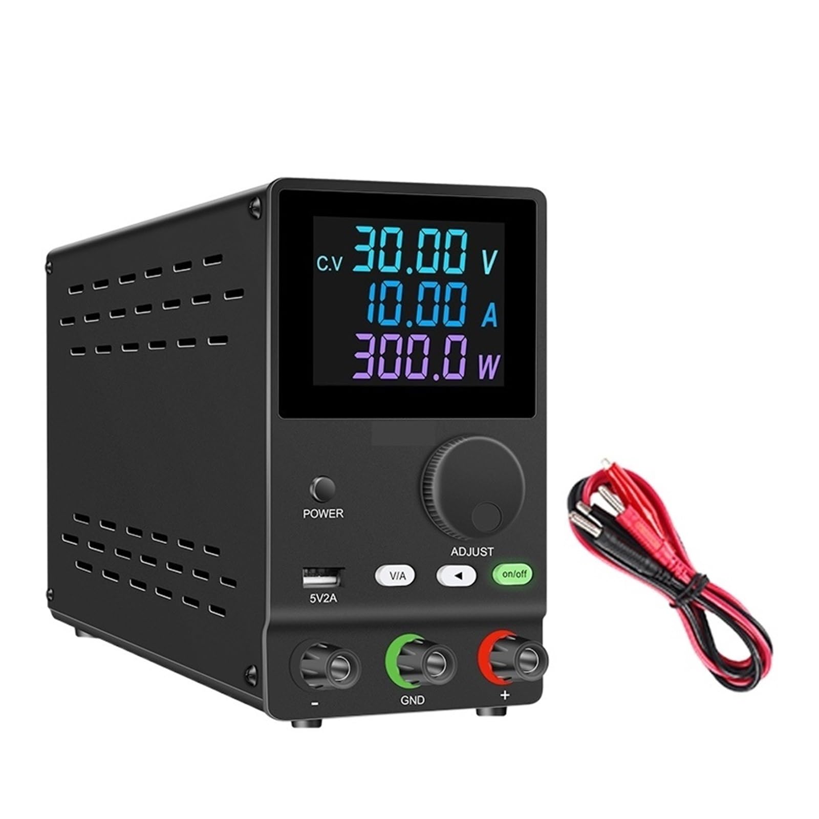 Fuente de alimentación CC Fuente de alimentación de laboratorio de CC Regulador de voltaje ajustable Banco de modo conmutado Buena potencia programable Protección múltiple ( Color : SPPS-A3010 Black )
