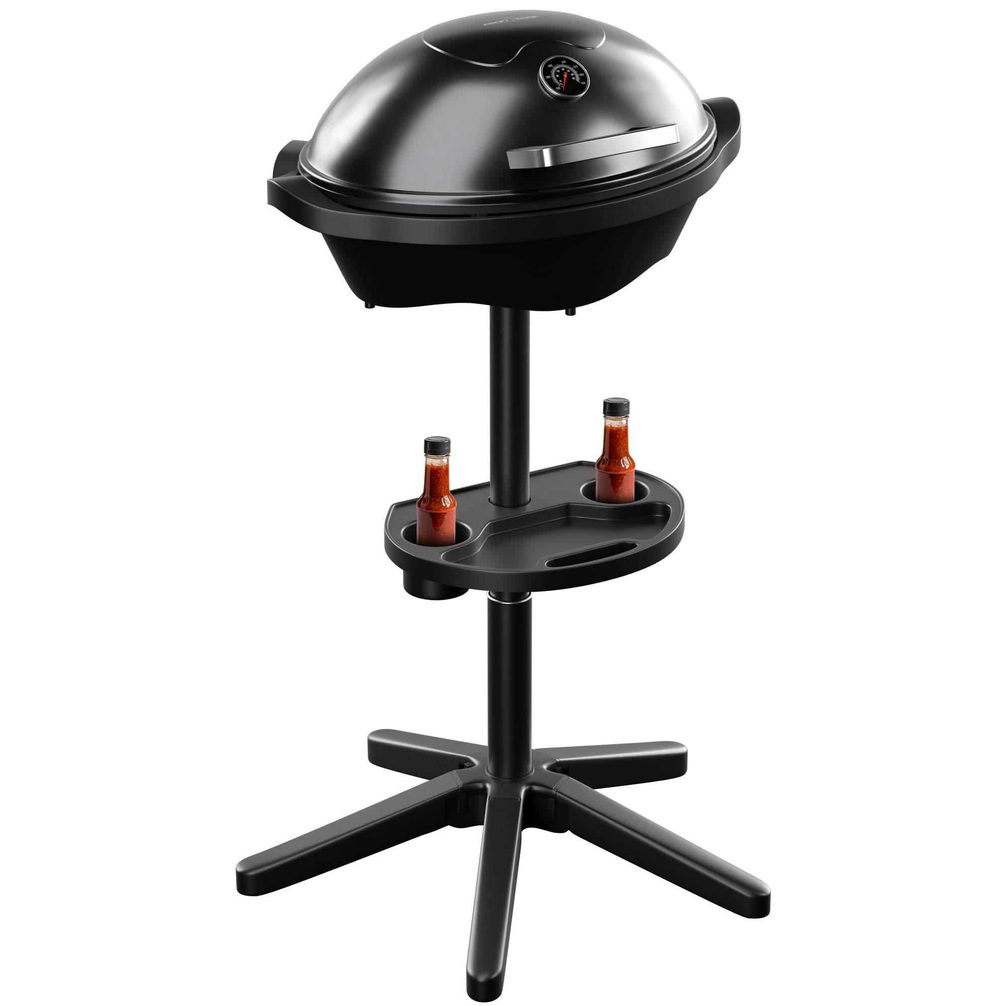 ProfiCook - Barbecue elettrico per interni ed esterni, non fumo, 2400 W, griglia elettrica per balcone, indicatore di temperatura, griglia da tavolo elettrica 2 in 1, PC BQS 1303