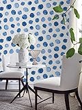 Idomural Peel and Stick Wallpaper Blue Polka Dot Removable Wallpaper Self Adhesive Wall Paper Boho V